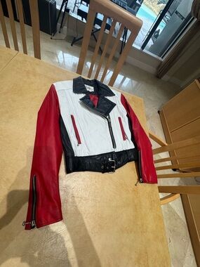 PRICE DROP: VTG 90s NW/OT LINED, CALFSKIN LEATHER BIKER JKT, LEATHER WAREHOUSE,L